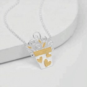 Handmade-Fashion-Flower-Pot-silver-necklace-chain (2)